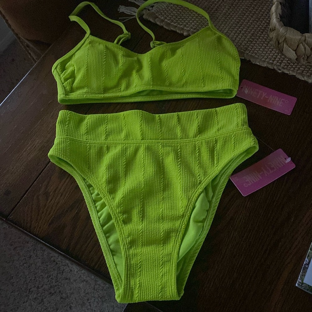 NWTs neon lime bikini